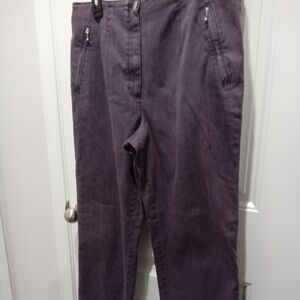 Vanilla Purple Italian Fabric Jeans with Zipper Pockets Italy Size 44N = Size 8